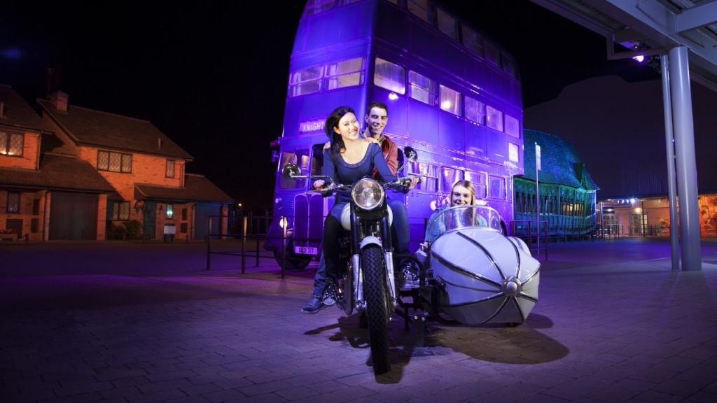 Motorbike and Night Bus at The Making of Harry Potter