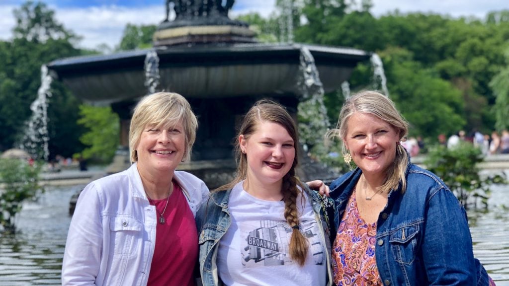 Guests at the Bethesda Fountain in Central Park